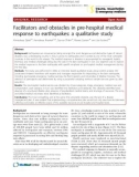 Báo cáo y học: Facilitators and obstacles in pre-hospital medical response to earthquakes: a qualitative study