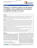 Báo cáo khoa học: Preferences of diabetes patients and physicians: A feasibility study to identify the key indicators for appraisal of health care values