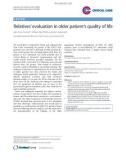 Báo cáo y học: Relatives’ evaluation in older patient’s quality of life