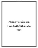 Những việc cần làm trước khi kết thúc năm 2012