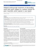 Báo cáo y học: Delayed endovascular treatment of descending aorta stent graft collapse in a patient treated for post- traumatic aortic rupture: a case report