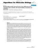 Báo cáo sinh học: Ranking differentially expressed genes from Affymetrix gene expression data: methods with reproducibility, sensitivity, and specificity