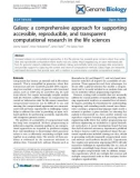 Báo cáo y học: Galaxy: a comprehensive approach for supporting accessible, reproducible, and transparent computational research in the life sciences