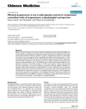 Báo cáo y học: Minimal acupuncture is not a valid placebo control in randomised controlled trials of acupuncture: a physiologist's perspective