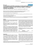 Báo cáo y học: A randomised controlled comparison of early post-pyloric versus early gastric feeding to meet nutritional targets in ventilated intensive care patients