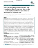 Báo cáo y học: Protocol for a randomised controlled trial investigating the effectiveness of an online e health application for the prevention of Generalised Anxiety Disorder