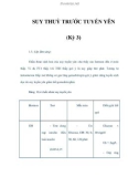 SUY THUỲ TRƯỚC TUYẾN YÊN (Kỳ 3)