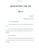 DINH DƯỠNG TRẺ EM (Kỳ 5)