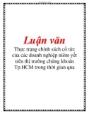 Luận văn: Thực trạng chính sách cổ tức của các doanh nghiệp niêm yết trên thị trường chứng khoán Tp.HCM trong thời gian qua