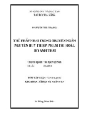 Tóm tắt luận văn Thạc sĩ Khoa học xã hội và nhân văn: Thủ pháp nhại trong truyện ngắn Nguyễn Huy Thiệp, Phạm Thị Hoài, Hồ Anh Thái