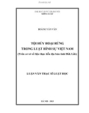 Luận văn Thạc sĩ Luật học: Tội hủy hoại rừng trong luật hình sự Việt Nam (trên cơ sở số liệu thực tiễn địa bàn tỉnh Đắk Lắk)