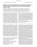 Báo cáo khoa học: Mutations in the C-terminal domain of ALSV (Avian Leukemia and Sarcoma Viruses) integrase alter the concerted DNA integration process in vitro