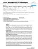 Báo cáo khoa học: Veterinary decision making in relation to metritis - a qualitative approach to understand the background for variation and bias in veterinary medical records