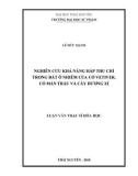 Luận văn Thạc sĩ Hoá học: Nghiên cứu khả năng hấp thu chì trong đất ô nhiễm của cỏ Vetiver, cỏ mần trầu và cây dương xỉ