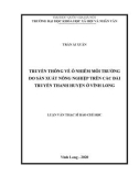 Luận văn thạc sĩ Báo chí học: Truyền thông về ô nhiễm môi trường do sản xuất nông nghiệp trên các đài truyền thanh huyện ở Vĩnh Long