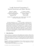 Báo cáo toán hoc: Locally Restricted Compositions II. General Restrictions and Inﬁnite Matrices