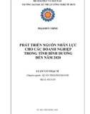 Luận văn: Phát triển nguồn nhân lực cho các doanh nghiệp trong tỉnh Bình Dương đến năm 2020