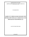 Luận văn Thạc sĩ Du lịch: Nghiên cứu chính sách đãi ngộ nhân viên bộ phận tiền sảnh tại một số khách sạn bốn sao trên địa bàn thành phố Đà Lạt