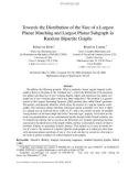 Báo cáo toán học: Towards the Distribution of the Size of a Largest Planar Matching and Largest Planar Subgraph in Random Bipartite Graphs