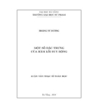 Luận văn Thạc sĩ Toán học: Một số đặc trưng của hàm lồi suy rộng