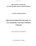 Luận văn Thạc sĩ Kinh tế: Một số giải pháp thu hút đầu tư của Anh quốc vào Việt Nam đến năm 2015