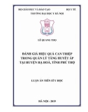 Luận án tiến sĩ Y học: Đánh giá hiệu quả can thiệp trong quản lý tăng huyết áp tại huyện Hạ Hòa, tỉnh Phú Thọ