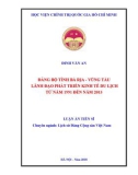 Luận án tiến sĩ Lịch sử: Đảng bộ tỉnh Bà Rịa - Vũng Tàu lãnh đạo phát triển kinh tế du lịch từ năm 1991 đến năm 2015