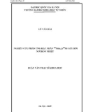 Tóm tắt luận văn Thạc sĩ Khoa học: Nghiên cứu phản ứng hạt nhân 108Pd(n,γ)109Pd gây bởi notron nhiệt