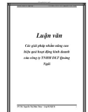 Luận văn: Các giải pháp nhằm nâng cao hiệu quả hoạt động kinh doanh của công ty TNHH DLT Quảng Ngãi