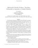 Báo cáo toán học: Algebraically Solvable Problems: Describing Polynomials as Equivalent to Explicit Solutions