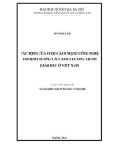 Tóm tắt Luận văn Thạc sĩ: Tác động của cuộc cách mạng công nghệ tới định hướng cải cách chương trình giáo dục của Việt Nam