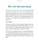 Bẫy việc làm qua mạng