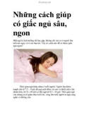 Những cách giúp có giấc ngủ sâu, ngon