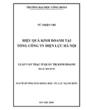 Luận văn Thạc sĩ Quản trị kinh doanh: Hiệu quả kinh doanh tại Tổng công ty Điện lực Hà Nội