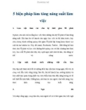 5 biện pháp làm tăng năng suất làm việc