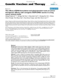 Báo cáo sinh học: The effects of DNA formulation and administration route on cancer therapeutic efficacy with xenogenic EGFR DNA vaccine in a lung cancer animal model