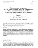 Báo cáo sinh học: Chromosomal assignment of the genetic factor, tu-91k, responsible for a melanotic tumour in the Drosophila melanogaster adult female