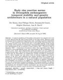 Báo cáo khoa hoc: Body size reaction norms in Drosophila melanogaster: temporal stability and genetic architecture in a natural population