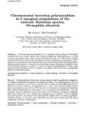 Báo cáo sinh học: Chromosomal inversion polymorphism in 2 marginal populations of the endemic Hawaiian species, Drosophila silvestris