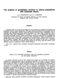 báo cáo khoa học: The analysis of quantitative variation in natural populations with isofemale strains