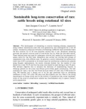 Báo cáo sinh học: Sustainable long-term conservation of rare cattle breeds using rotational AI sires