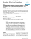 Báo cáo sinh học: Estimation of prediction error variances via Monte Carlo sampling methods using different formulations of the prediction error variance