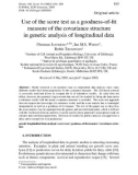 Báo cáo sinh học: Use of the score test as a goodness-of-ﬁt measure of the covariance structure in genetic analysis of longitudinal data