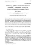 Báo cáo khoa hoc: Estimating genetic covariance functions assuming a parametric correlation structure for environmental effects