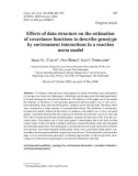 Báo cáo sinh học: Eﬀects of data structure on the estimation of covariance functions to describe genotype by environment interactions in a reaction norm model