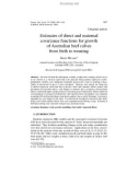 Báo cáo khoa hoc: Estimates of direct and maternal covariance functions for growth of Australian beef calves from birth to weaning