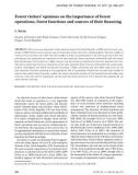 Báo cáo lâm nghiệp: Forest visitors’ opinions on the importance of forest operations, forest functions and sources of their financing