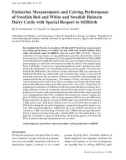 Báo cáo khoa học: Endocrine Measurements and Calving Performance of Swedish Red and White and Swedish Holstein Dairy Cattle with Special Respect to Stillbirth