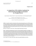 Báo cáo khoa học: A comparison of five indirect methods for characterizing the light environment in a tropical fores