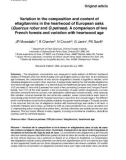 Báo cáo lâm nghiệp: Variation in the composition and content of ellagitannins in the heartwood of European oaks (Quercus robur and Q petraea). A comparison of two French forests and variation with heartwood age